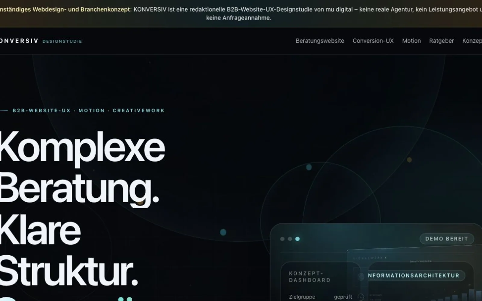 Öffentliche Ansicht der transparent gekennzeichneten Konzeptstudie Konversiv.